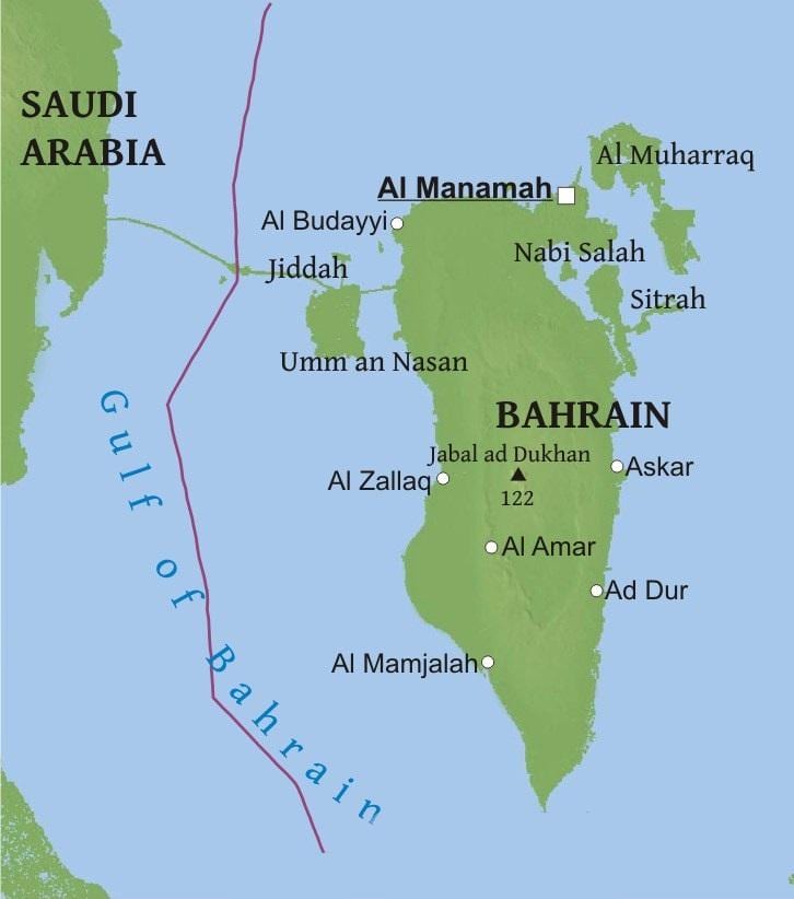 mapa ng Bahrain bridge