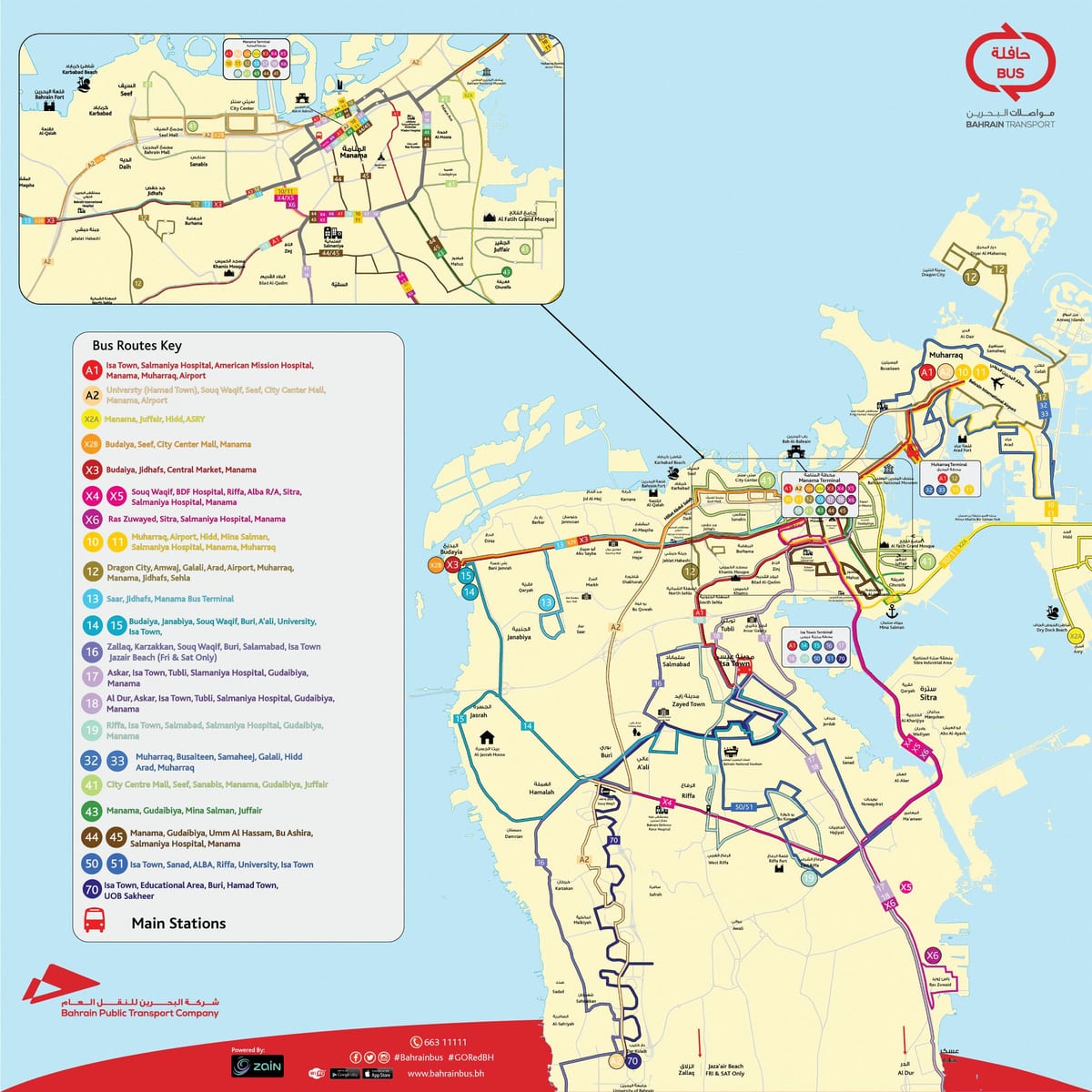 mapa ng Bahrain bus