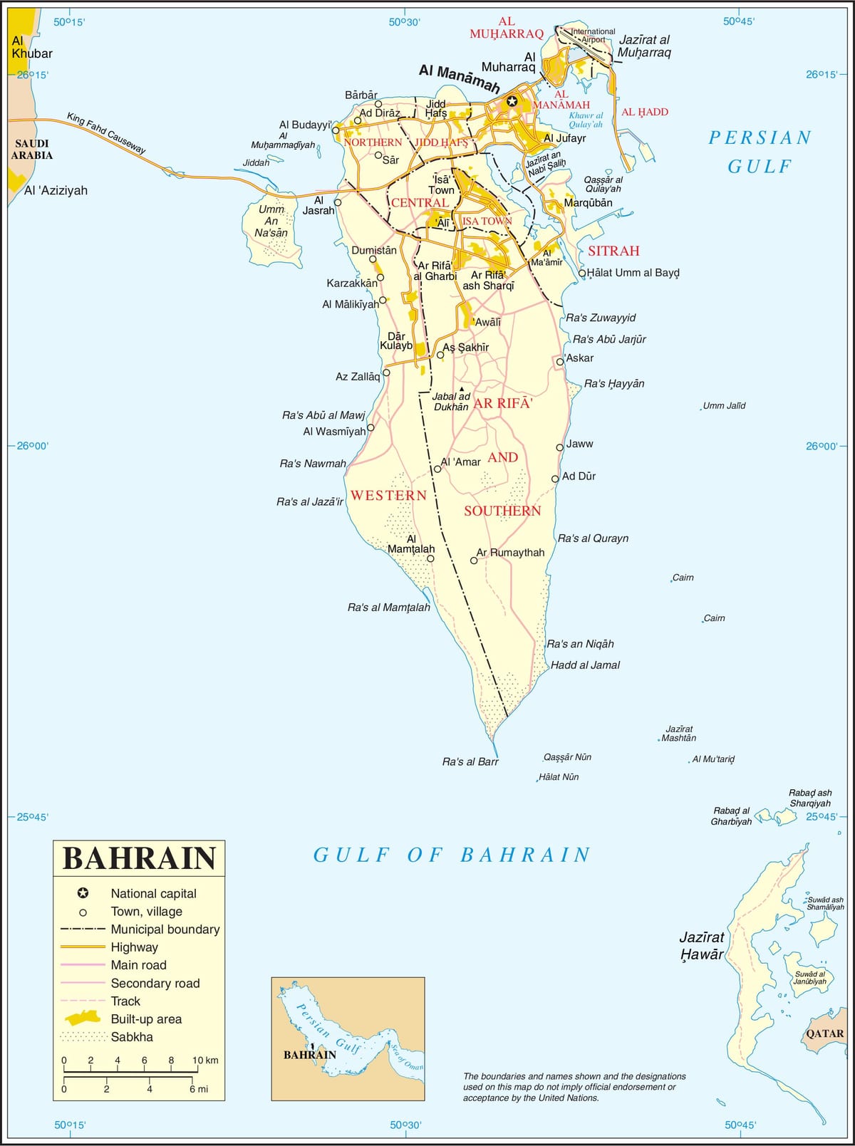 Bahrain pampulitika mapa
