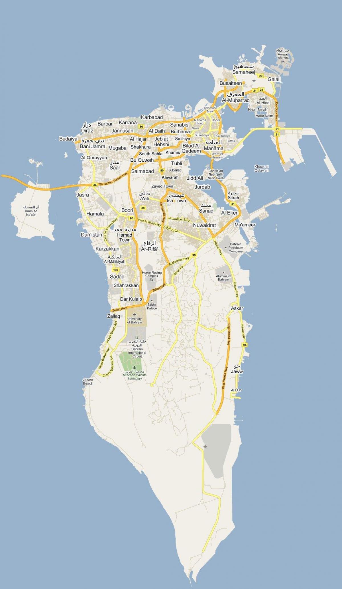 mapa ng kalye mapa ng Bahrain