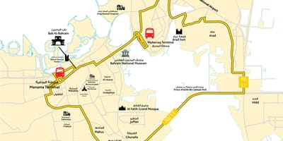 Mapa ng Bahrain paaralan sa pagmamaneho sa kalsada