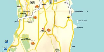 Mapa ng Bahrain turista